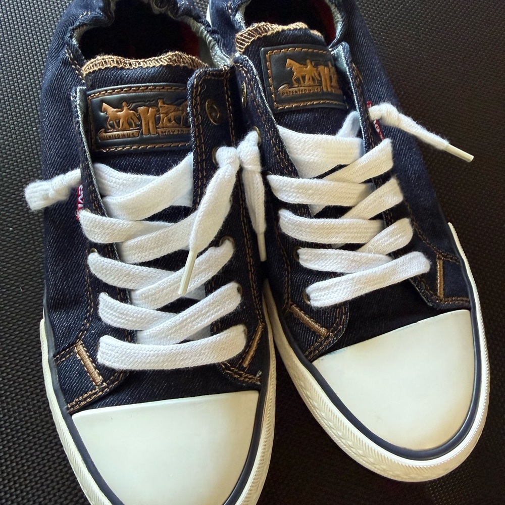 Levi's womens Navy Denim Sneakers with White Accents